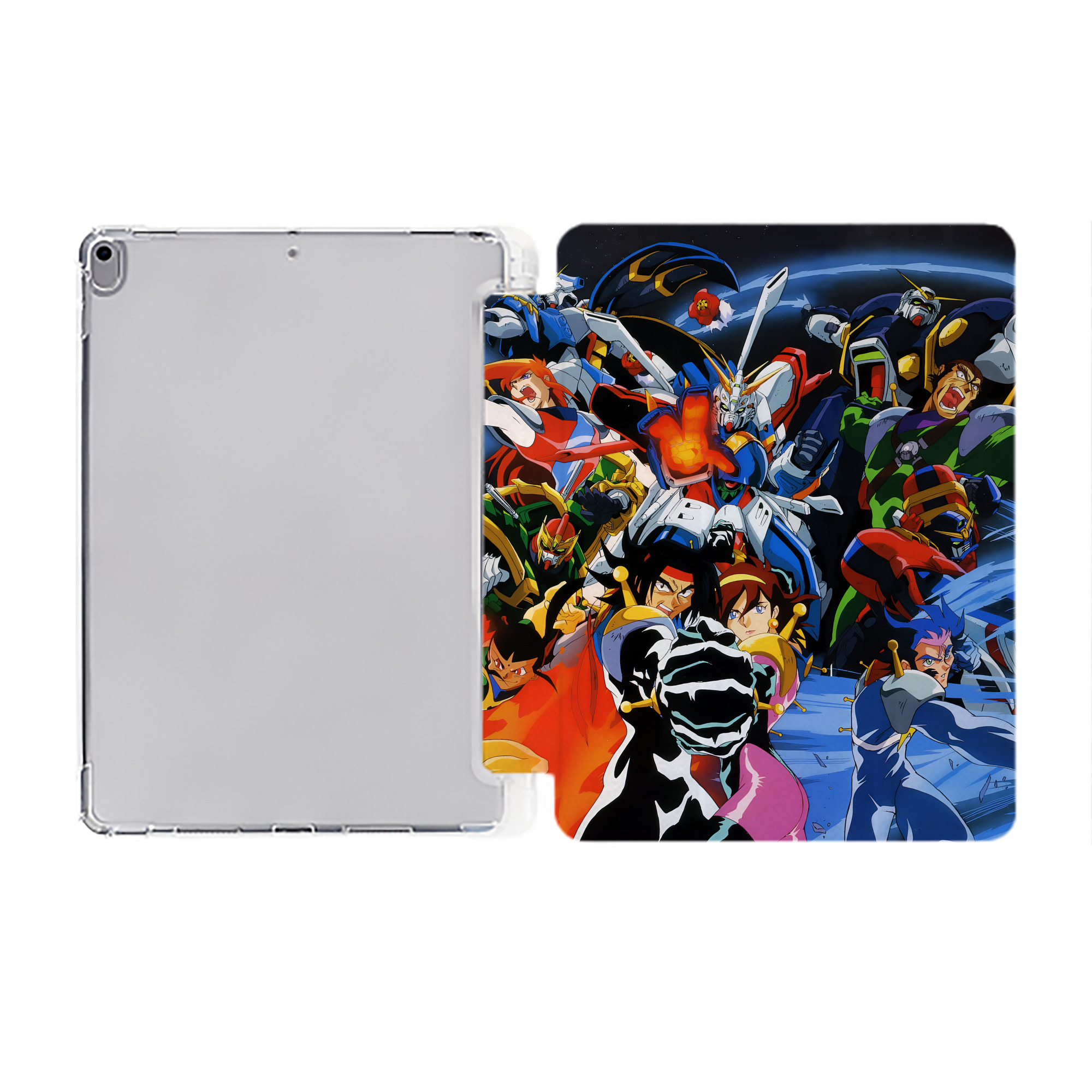 （画像用） 機動戦士ガンダム Mobile Suit Gundam IPad ケース ペン収納付き 三つ折りスタンド PUレザー×シリコン 対応機種9.5/10.5/10.9インチ